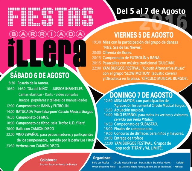 Cartel de fiestas de la barriada Illera